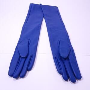 Cynthia Rowley Women's Extra Long Bea Leather Gloves XS 398 BLUE
